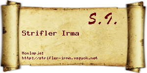 Strifler Irma névjegykártya